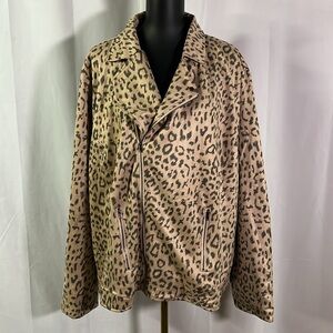 NWT Andrée by Unit Leopard Print Asymmetrical Zip Front In The Jungle Jacket